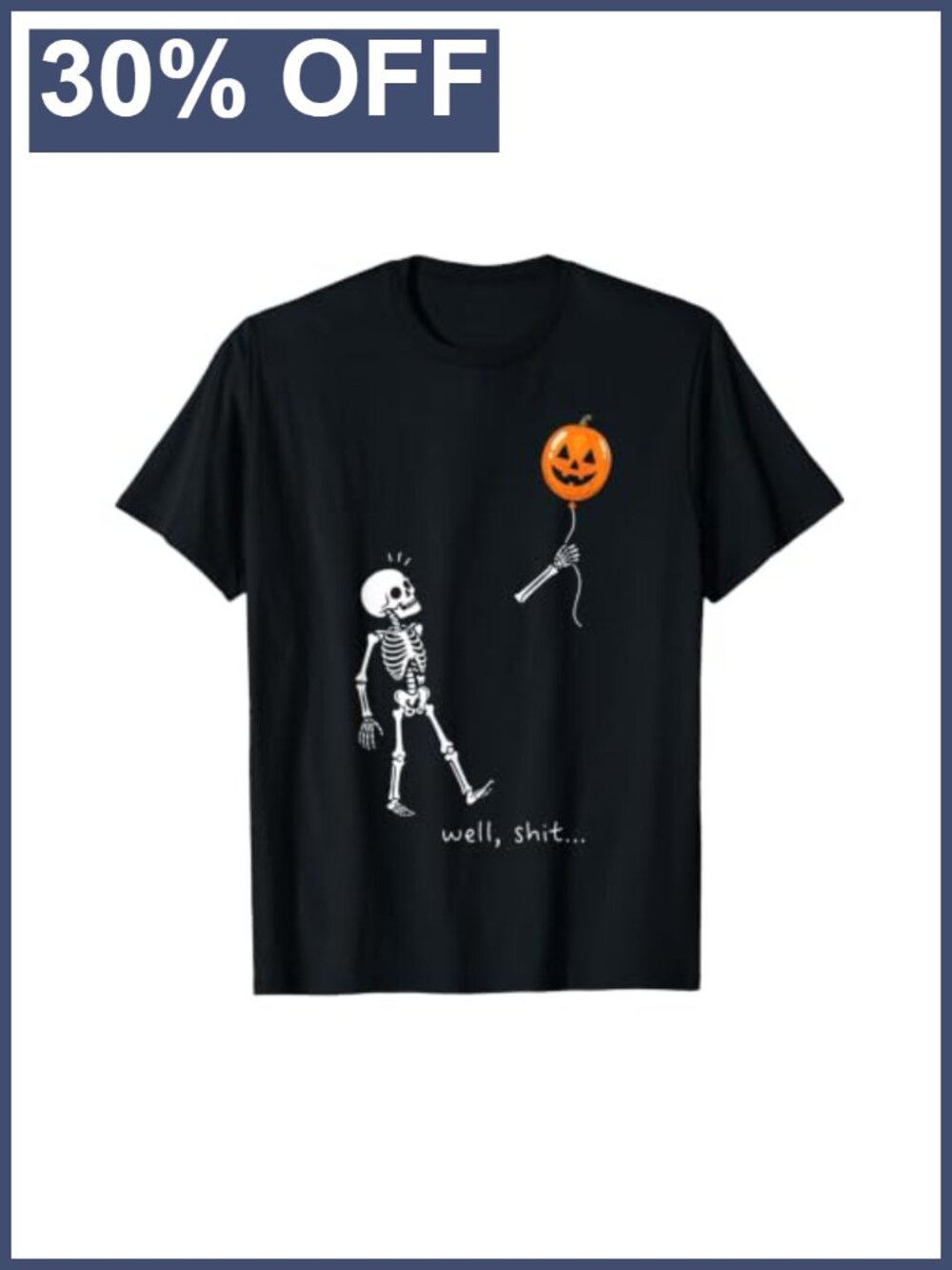 Skeleton Holding Balloon Pumpkin Gothic Halloween Shirt